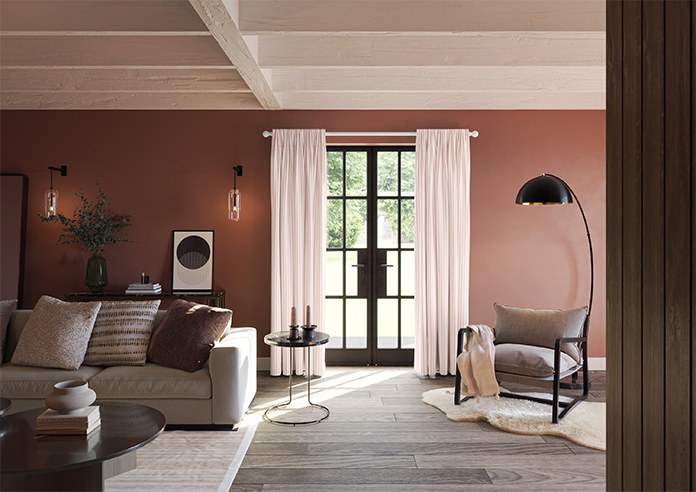 Lace Stripes, Coral - Made to Measure Curtains - Image 14